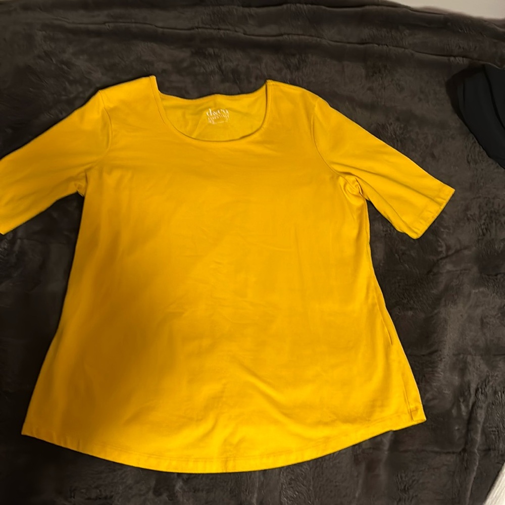 d & co. essentials yellow shirt